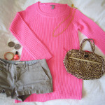 pink knit outfit