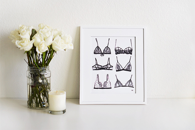 lingerie art print