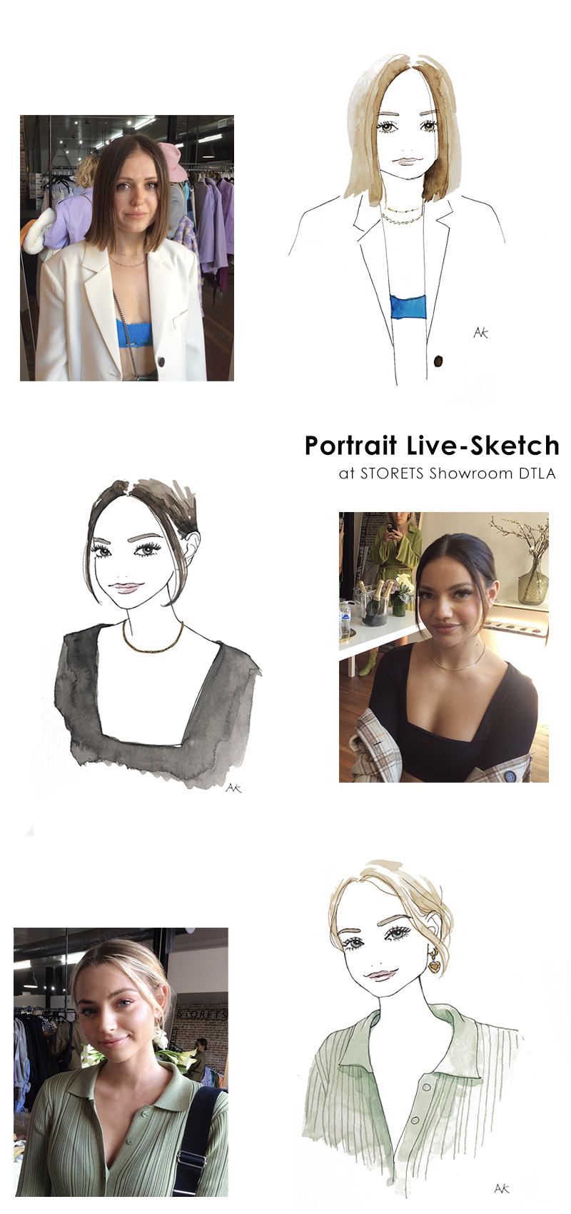 portrait live sketch artist in Southern California. Akiko Kato Ruiz
