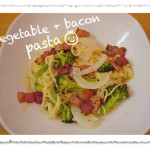 vegetable+bacon pasta